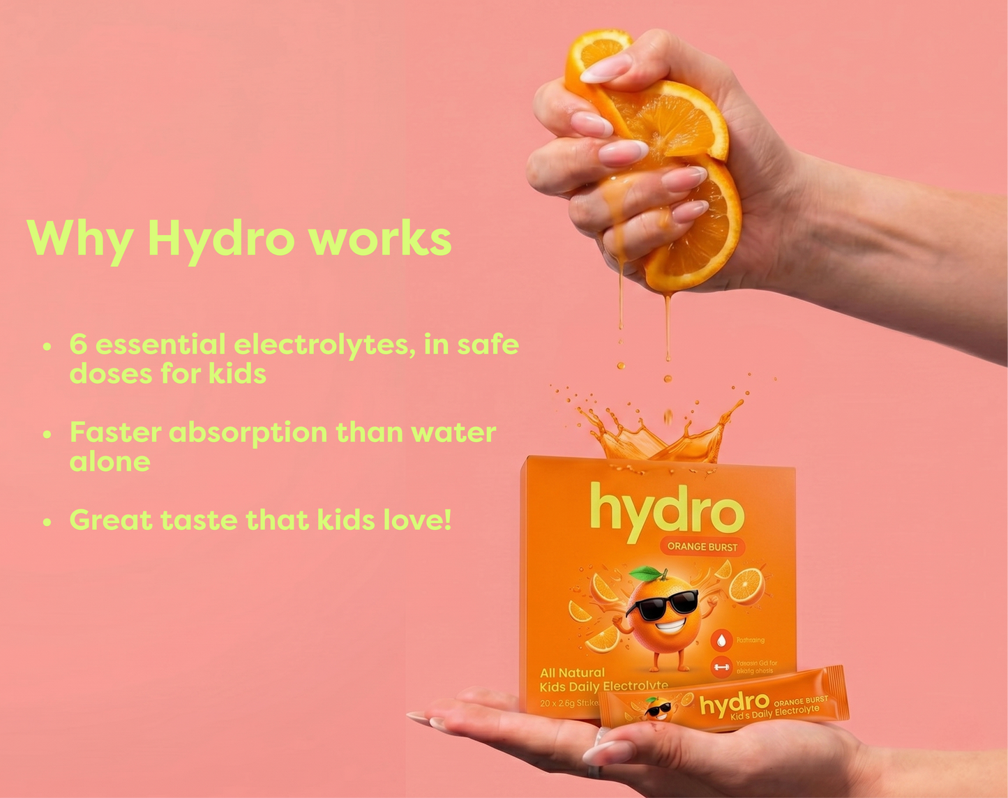 Hydro Kids Electrolytes - Orange Burst (20 Sachets)