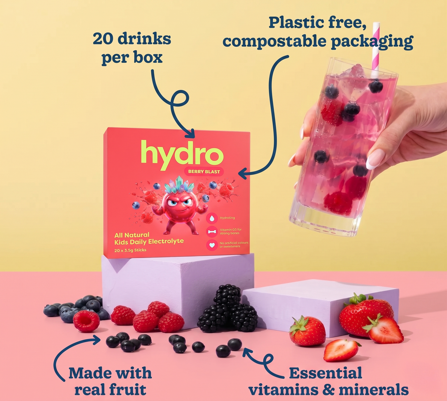 Hydro Kids Electrolytes - Berry Blast (20 Sachets)
