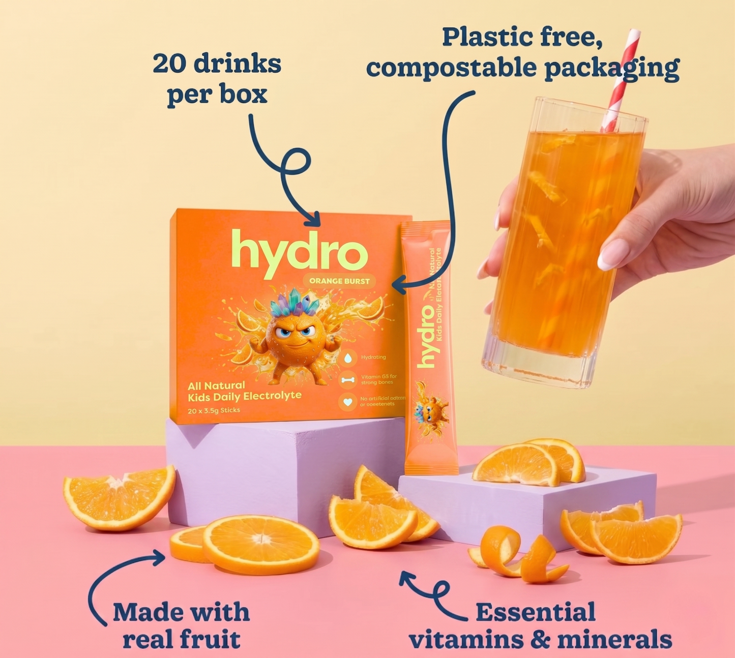 Hydro Kids Electrolytes - Orange Burst (20 Sachets)
